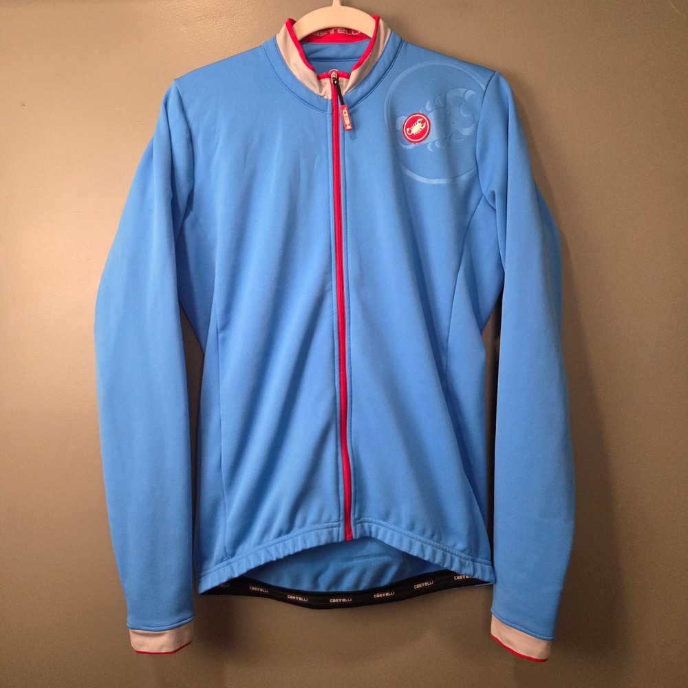 Castelli Men's GPM Full Zip Long Sleeve Jersey Cycling Jacket Size XL Blue